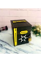 Ahşap Kutu Kasa Kumbara Kilitli Eskitme