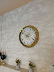 Zentime 40 Cm Gold Lüks Duvar Saati