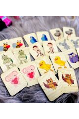 Sevimli Hayvanlar Hafıza Eşleştirme Oyunu Ahşap Eğitici Puzzle Oyuncak
