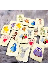 Sevimli Hayvanlar Hafıza Eşleştirme Oyunu Ahşap Eğitici Puzzle Oyuncak