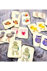 Sevimli Hayvanlar Hafıza Eşleştirme Oyunu Ahşap Eğitici Puzzle Oyuncak