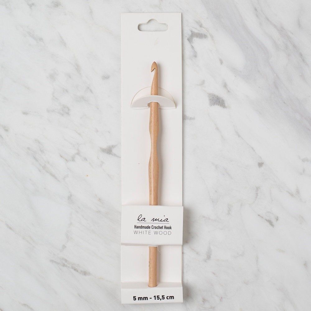 La Mia Whitewood 5 mm 15.5 cm Ahşap Yün Tığ