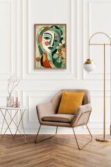 Soyut Ahşap Çerçeveli Tablo 50 x 70