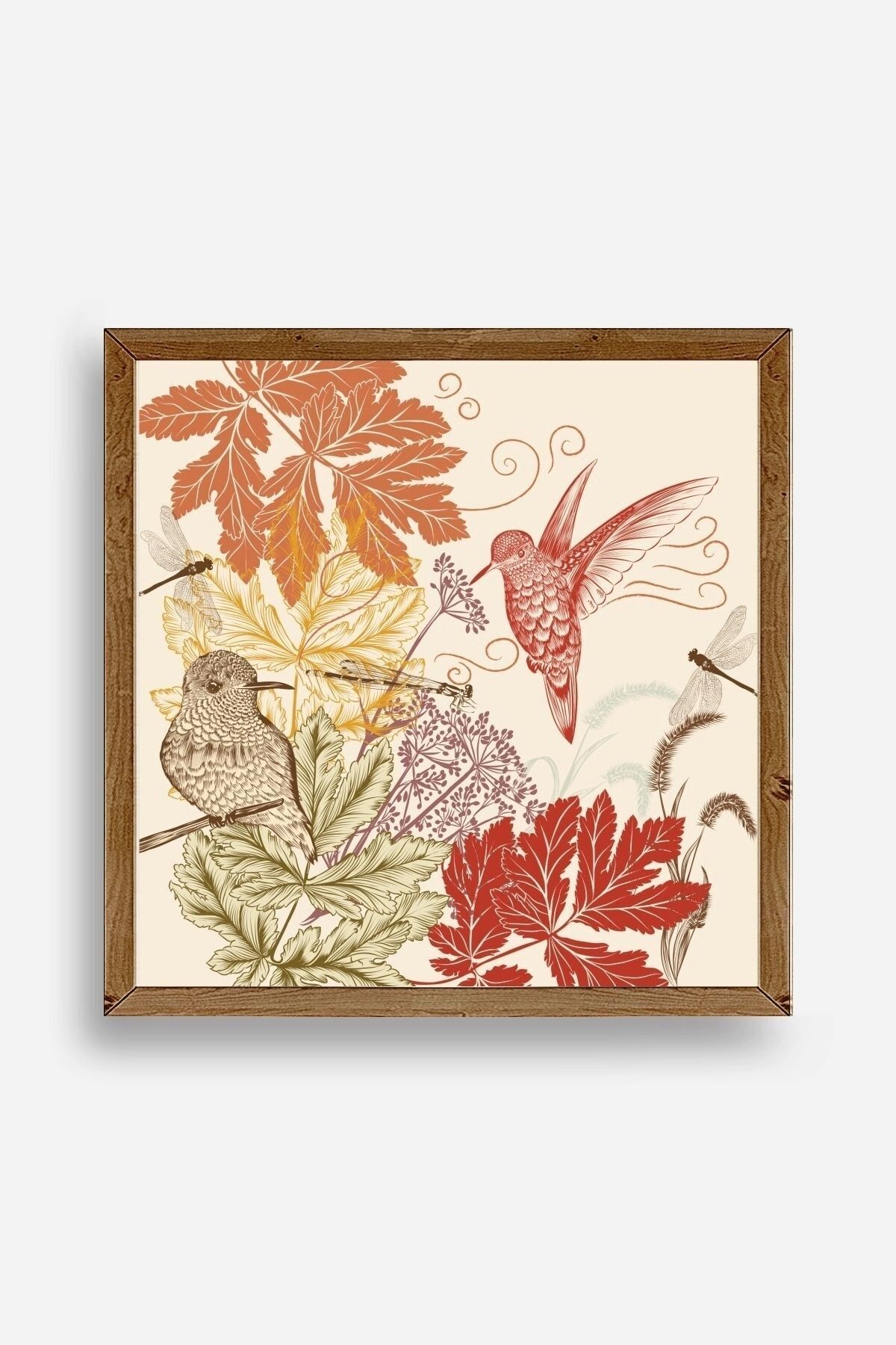 Çiçek Ahşap Çerçeveli Tablo 50 x 50