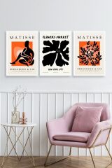 Matisse Üçlü Ahşap Çerçeveli Tablo 23 x 30