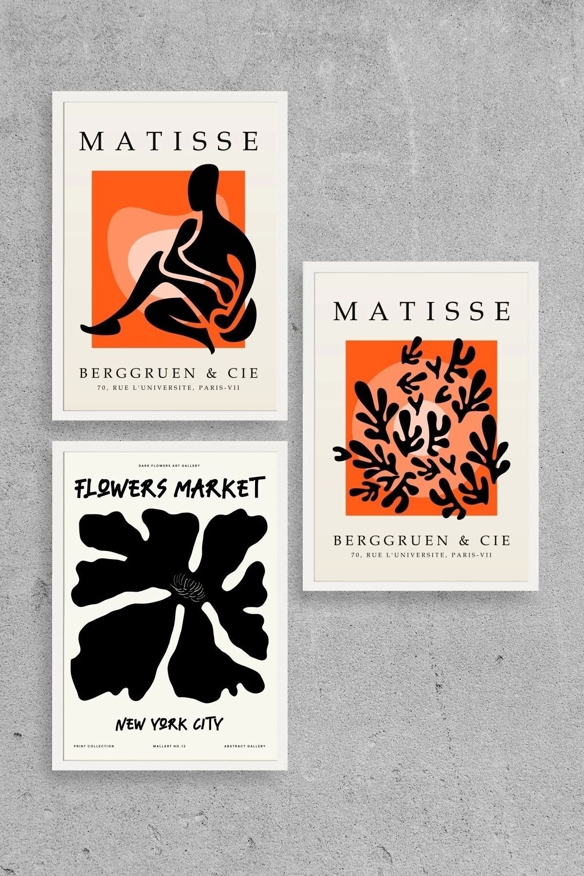 Matisse Üçlü Ahşap Çerçeveli Tablo 40 x 60