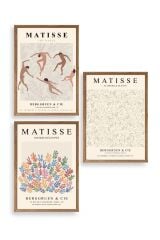 Matisse Üçlü Ahşap Çerçeveli Tablo 23 x 30