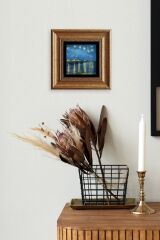 Yıldızlı Gece Çerçeveli Taş Tablo 20 cm