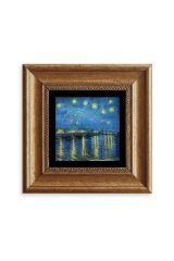 Yıldızlı Gece Çerçeveli Taş Tablo 20 cm