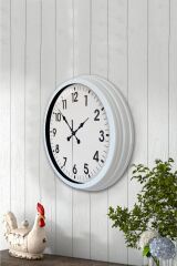 Zentime 40 Cm Metal Beyaz Klasik Duvar Saati