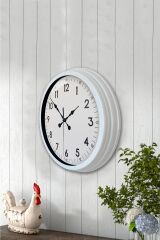 Zentime 40 Cm Metal Beyaz Klasik Duvar Saati