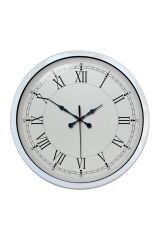 Zentime 40 Cm Metal Beyaz Roma Rakamlı Duvar Saati