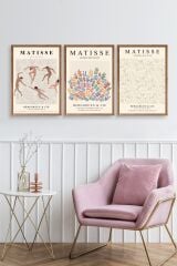 Matisse Üçlü Ahşap Çerçeveli Tablo 30 x 40