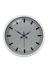 Zentime 40 Cm Metal  Beyaz Modern Duvar Saati