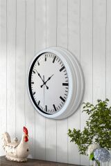 Zentime 40 Cm Metal  Beyaz Modern Duvar Saati