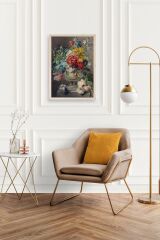 Vazodaki Çiçek Buketi Ahşap Çerçeveli Tablo 50 x 70