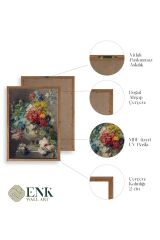Vazodaki Çiçek Buketi Ahşap Çerçeveli Tablo 50 x 70