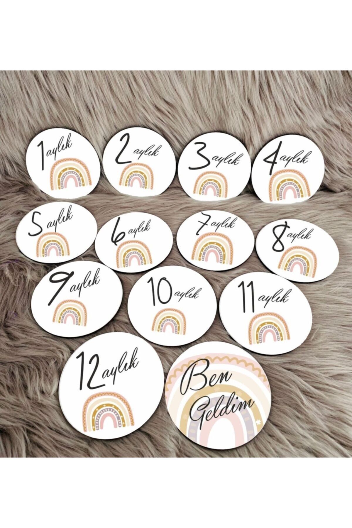 Gökkuşağı Desen Ahşap Bebek Kartları