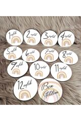 Gökkuşağı Desen Ahşap Bebek Kartları