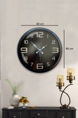 Zentime 40 Cm Siyah Şık Duvar Saati
