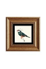 Yeşil Kuş Çerçeveli Taş Tablo 20 cm