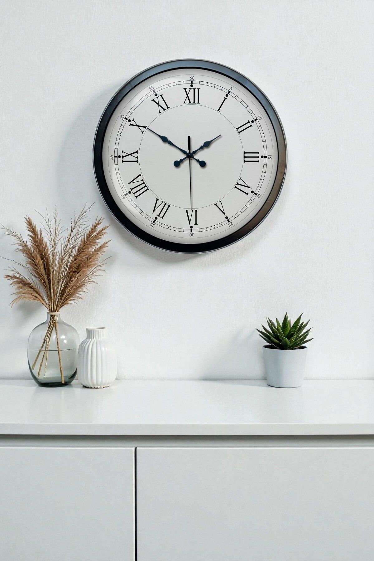 Zentime 40 Cm Siyah Şık Duvar Saati