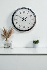 Zentime 40 Cm Siyah Şık Duvar Saati