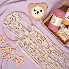 Loren Crafts 10 Adet Ham Boru Ahşap Boncuk 16mm