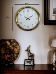 Zentime 40 Cm Gold Lüks Duvar Saati