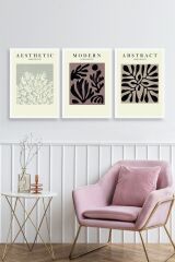 Modern Üçlü Ahşap Çerçeveli Tablo 50 x 70