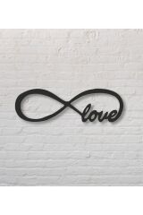 Dekoratif Sonsuzluk Işareti Love Ahşap Duvar Tablosu 45 x 12