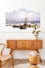 Deniz Manzarası 5 Parçalı Mdf Tablo 60 x 100