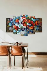 Çiçekler 5 Parçalı Mdf Tablo 60 x 100