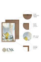 Çiçek Desenli Üçlü Ahşap Çerçeveli Tablo 30 x 42