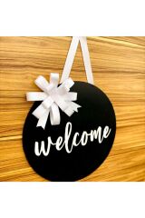 Welcome Ahşap Kapı Süsü 30 x 30