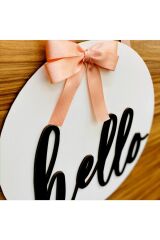 Hello Ahşap Kapı Süsü 30 x 30