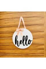 Hello Ahşap Kapı Süsü 30 x 30