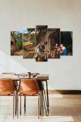İnsan Manzarası 5 Parçalı Mdf Tablo 60 x 100