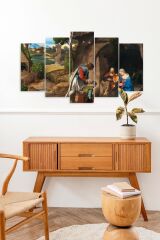 İnsan Manzarası 5 Parçalı Mdf Tablo 60 x 100