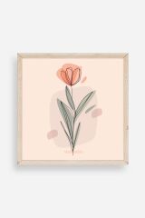 Çiçek Ahşap Çerçeveli Tablo 50 x 50