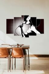 Kadın Şarkı 5 Parçalı Mdf Tablo 60 x 100