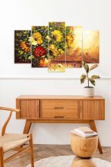 Çiçekler 5 Parçalı Mdf Tablo 60 x 100