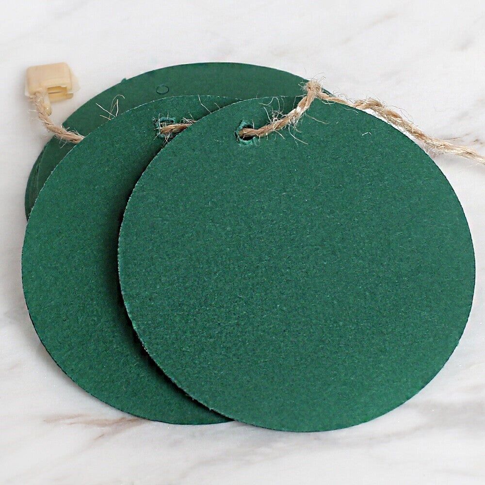 Loren 10'lu Yuvarlak Yeşil Etiket ve Klipsli Etike