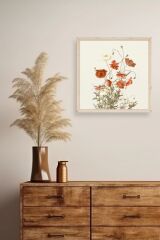 Çiçek Ahşap Çerçeveli Tablo 23 x 23