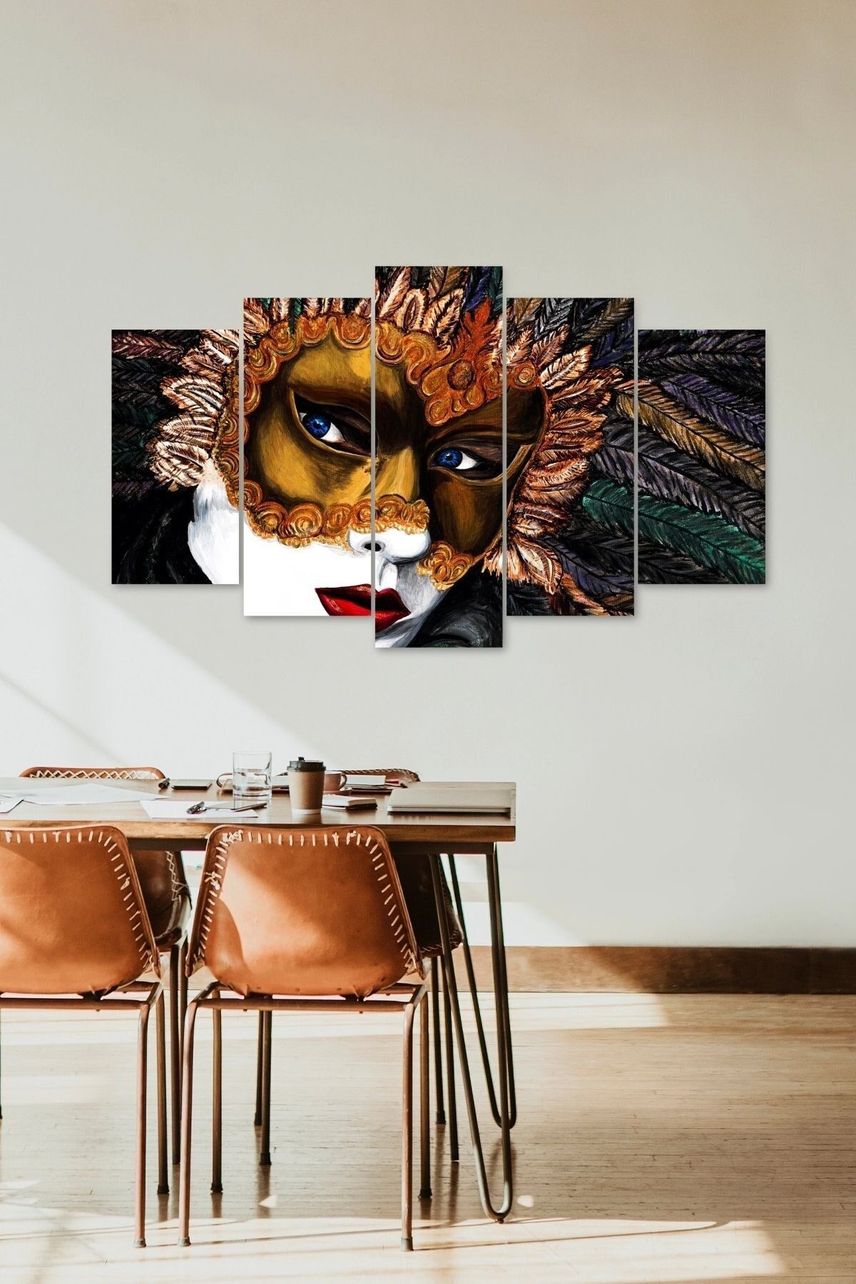 Kadın Maske 5 Parçalı Mdf Tablo 60 x 100