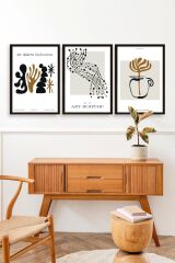 Modern Üçlü Ahşap Çerçeveli Tablo 40 x 60