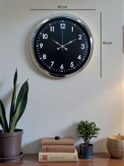 Zentime 40 Cm Krom Şık Duvar Saati