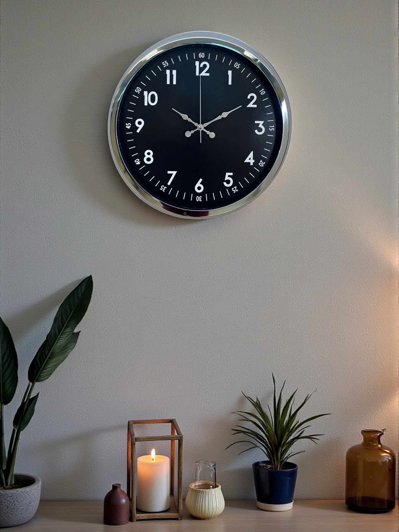 Zentime 40 Cm Krom Şık Duvar Saati