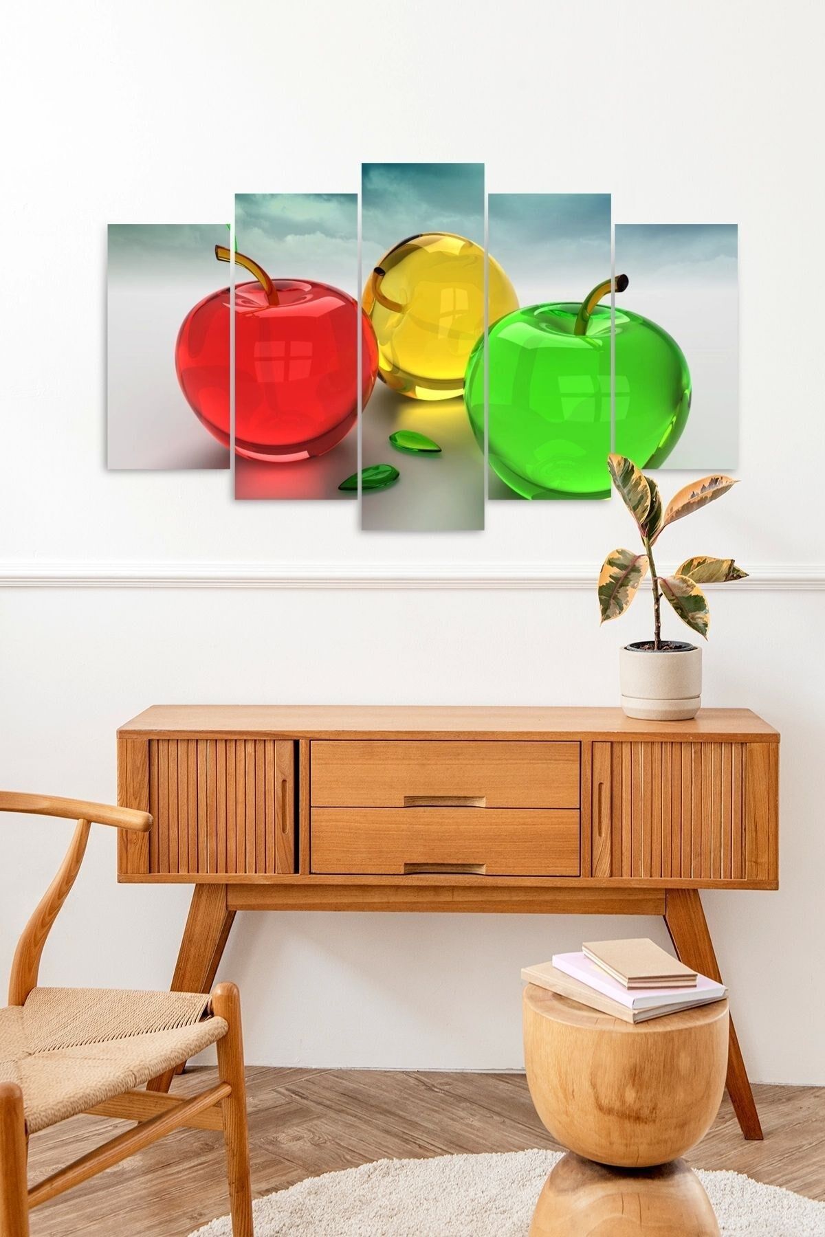 Elmalar 5 Parçalı Mdf Tablo 60 x 100