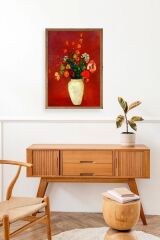 Vazoda Çiçek Ahşap Çerçeveli Tablo 17 x 23